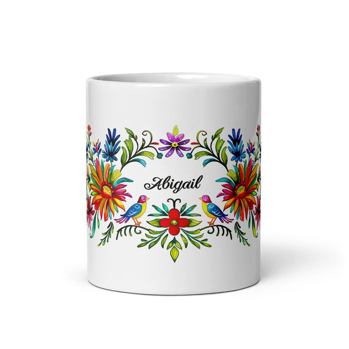 Abigail Exclusive Name Art Piece Home Office Work Coffee Mug Mexican Spanish Pride Gift Cup One - Of - A - Kind Calligraphy White Glossy Mug | A24 - Mexicada