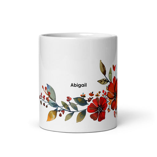 Abigail Exclusive Name Art Piece Home Office Work Coffee Mug Mexican Spanish Pride Gift Cup One - Of - A - Kind Calligraphy White Glossy Mug | A25 - Mexicada