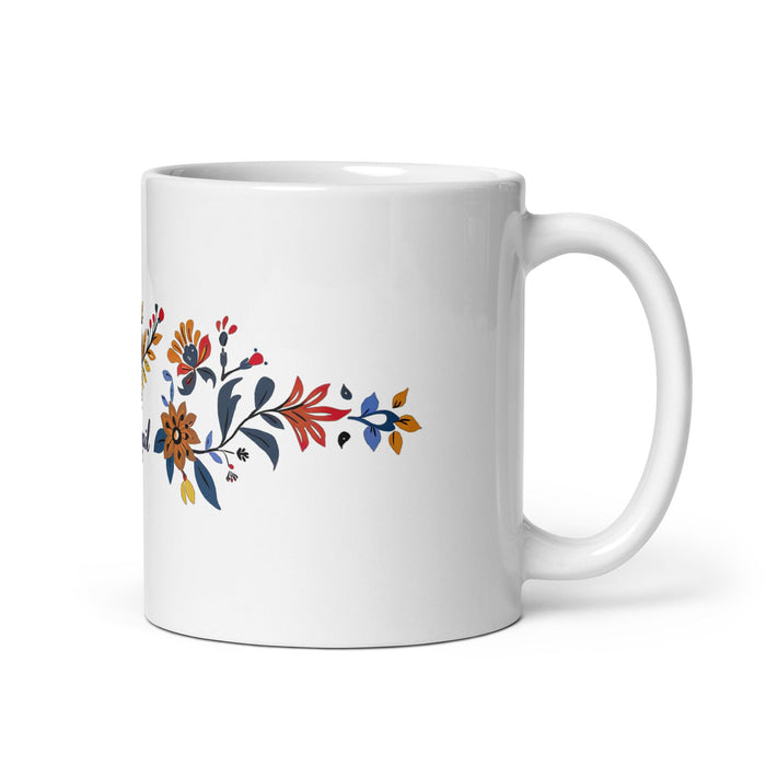 Abigail Exclusive Name Art Piece Home Office Work Coffee Mug Mexican Spanish Pride Gift Cup One - Of - A - Kind Calligraphy White Glossy Mug | A26 - Mexicada