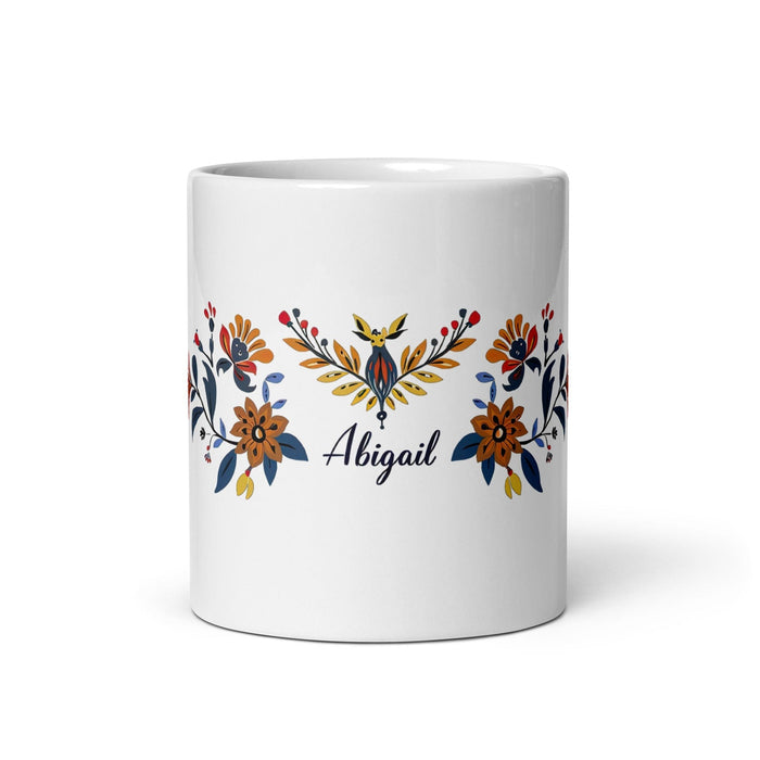 Abigail Exclusive Name Art Piece Home Office Work Coffee Mug Mexican Spanish Pride Gift Cup One-Of-A-Kind Calligraphy White Glossy Mug | A26 Mexicada