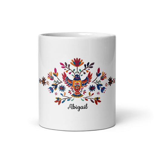 Abigail Exclusive Name Art Piece Home Office Work Coffee Mug Mexican Spanish Pride Gift Cup One - Of - A - Kind Calligraphy White Glossy Mug | A27 - Mexicada