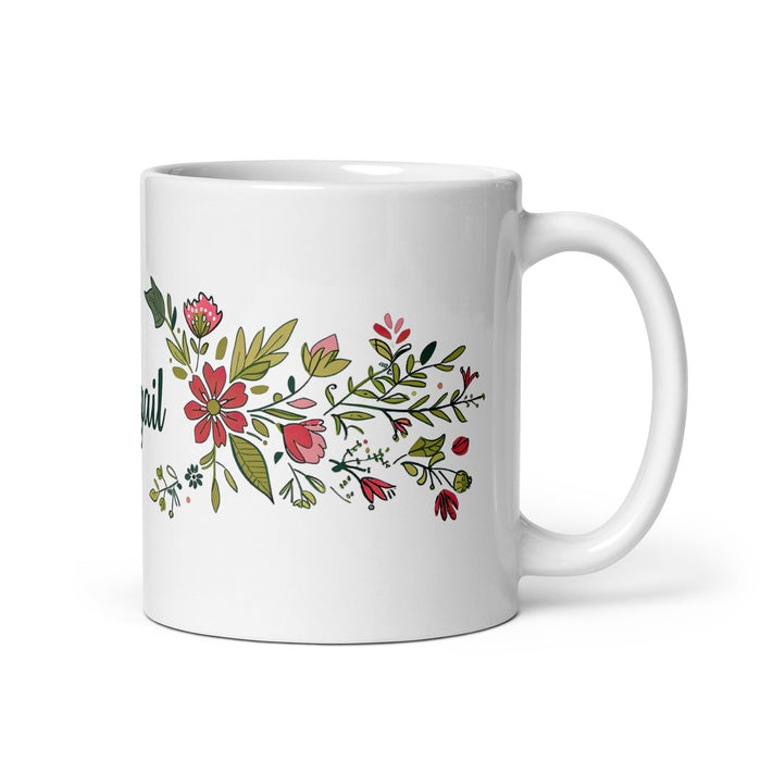 Abigail Exclusive Name Art Piece Home Office Work Coffee Mug Mexican Spanish Pride Gift Cup One - Of - A - Kind Calligraphy White Glossy Mug | A29 - Mexicada