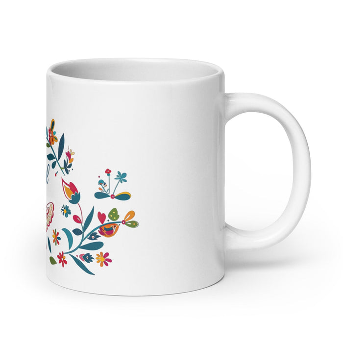 Abigail Exclusive Name Art Piece Home Office Work Coffee Mug Mexican Spanish Pride Gift Cup One-Of-A-Kind Calligraphy White Glossy Mug | A30 Mexicada 20 oz