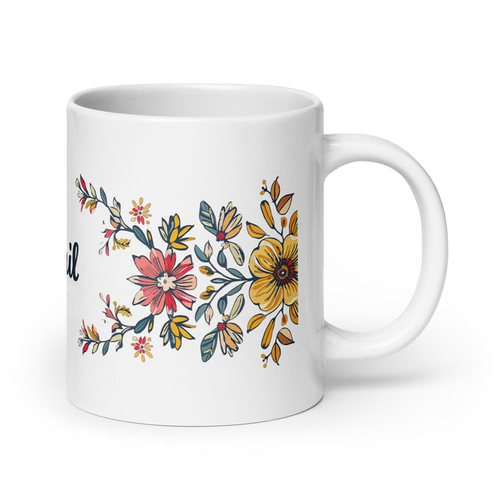 Abigail Exclusive Name Art Piece Home Office Work Coffee Mug Mexican Spanish Pride Gift Cup One - Of - A - Kind Calligraphy White Glossy Mug | A31 - Mexicada