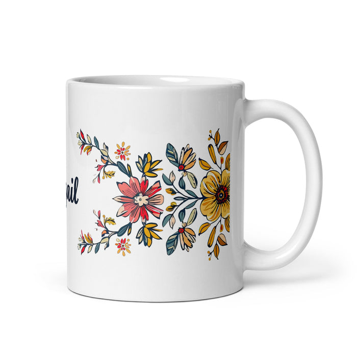 Abigail Exclusive Name Art Piece Home Office Work Coffee Mug Mexican Spanish Pride Gift Cup One - Of - A - Kind Calligraphy White Glossy Mug | A31 - Mexicada