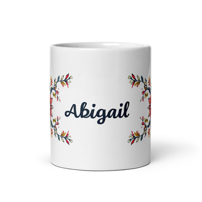 Abigail Exclusive Name Art Piece Home Office Work Coffee Mug Mexican Spanish Pride Gift Cup One - Of - A - Kind Calligraphy White Glossy Mug | A31 - Mexicada