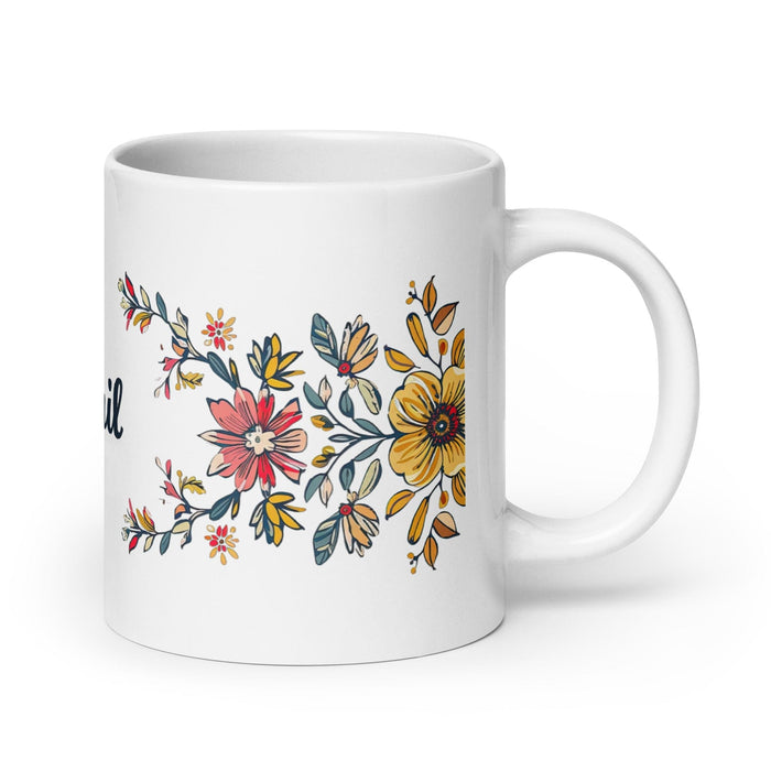 Abigail Exclusive Name Art Piece Home Office Work Coffee Mug Mexican Spanish Pride Gift Cup One-Of-A-Kind Calligraphy White Glossy Mug | A31 Mexicada 20 oz