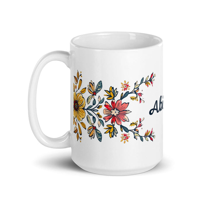 Abigail Exclusive Name Art Piece Home Office Work Coffee Mug Mexican Spanish Pride Gift Cup One-Of-A-Kind Calligraphy White Glossy Mug | A31 Mexicada