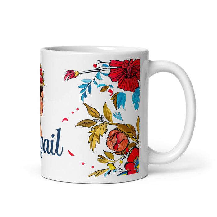 Abigail Exclusive Name Art Piece Home Office Work Coffee Mug Mexican Spanish Pride Gift Cup One - Of - A - Kind Calligraphy White Glossy Mug | A32 - Mexicada