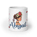 Abigail Exclusive Name Art Piece Home Office Work Coffee Mug Mexican Spanish Pride Gift Cup One - Of - A - Kind Calligraphy White Glossy Mug | A32 - Mexicada