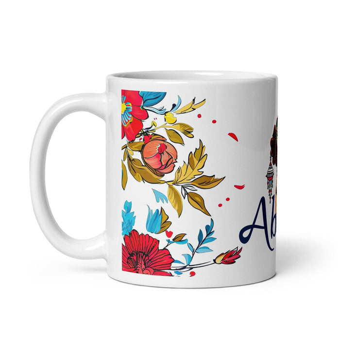 Abigail Exclusive Name Art Piece Home Office Work Coffee Mug Mexican Spanish Pride Gift Cup One-Of-A-Kind Calligraphy White Glossy Mug | A32 Mexicada