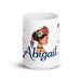 Abigail Exclusive Name Art Piece Home Office Work Coffee Mug Mexican Spanish Pride Gift Cup One-Of-A-Kind Calligraphy White Glossy Mug | A32 Mexicada