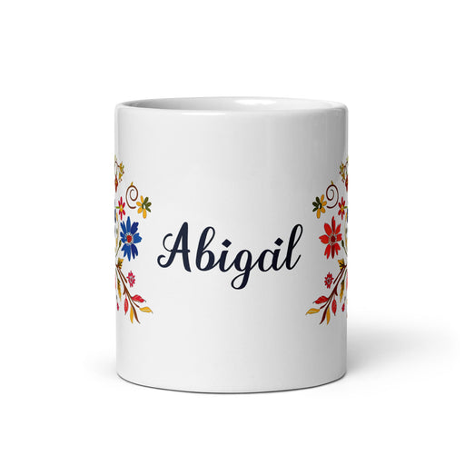 Abigail Exclusive Name Art Piece Home Office Work Coffee Mug Mexican Spanish Pride Gift Cup One - Of - A - Kind Calligraphy White Glossy Mug | A4 - Mexicada