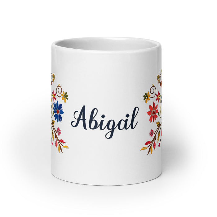 Abigail Exclusive Name Art Piece Home Office Work Coffee Mug Mexican Spanish Pride Gift Cup One - Of - A - Kind Calligraphy White Glossy Mug | A4 - Mexicada