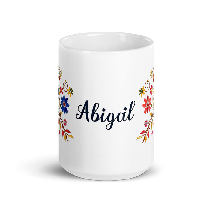 Abigail Exclusive Name Art Piece Home Office Work Coffee Mug Mexican Spanish Pride Gift Cup One - Of - A - Kind Calligraphy White Glossy Mug | A4 - Mexicada