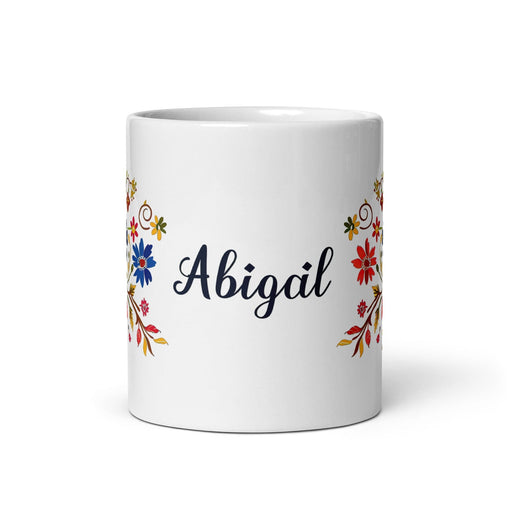 Abigail Exclusive Name Art Piece Home Office Work Coffee Mug Mexican Spanish Pride Gift Cup One-Of-A-Kind Calligraphy White Glossy Mug | A4 Mexicada