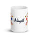 Abigail Exclusive Name Art Piece Home Office Work Coffee Mug Mexican Spanish Pride Gift Cup One-Of-A-Kind Calligraphy White Glossy Mug | A4 Mexicada