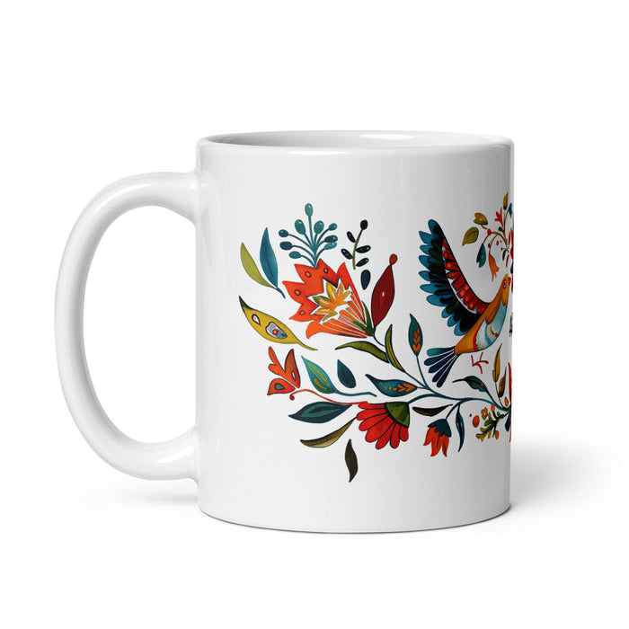 Abigail Exclusive Name Art Piece Home Office Work Coffee Mug Mexican Spanish Pride Gift Cup One - Of - A - Kind Calligraphy White Glossy Mug | A5 - Mexicada