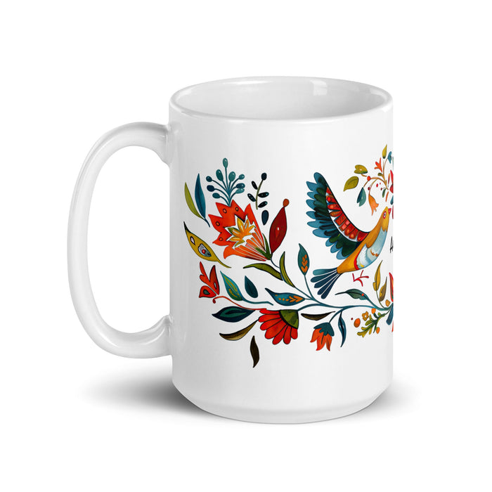 Abigail Exclusive Name Art Piece Home Office Work Coffee Mug Mexican Spanish Pride Gift Cup One - Of - A - Kind Calligraphy White Glossy Mug | A5 - Mexicada