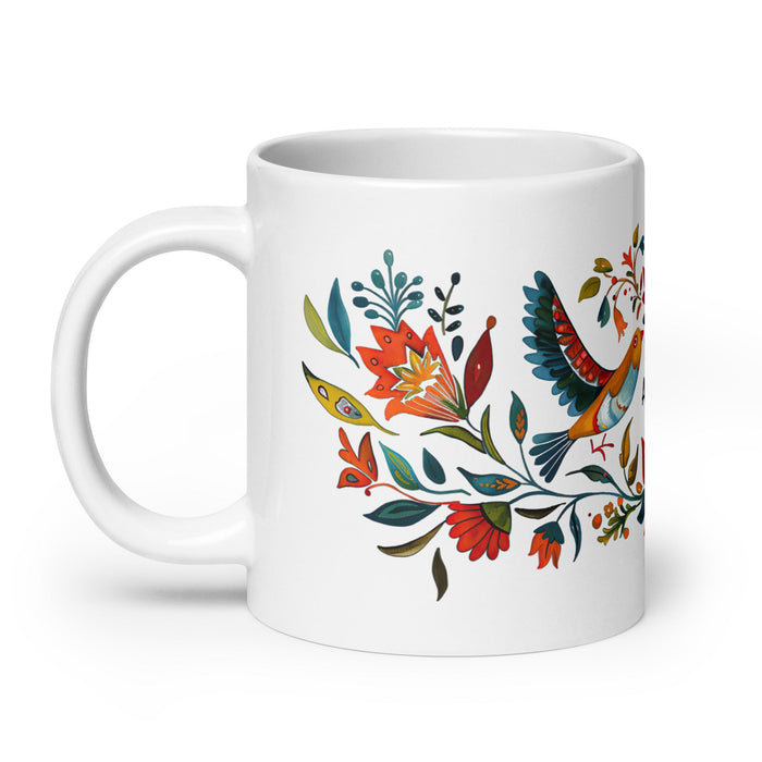 Abigail Exclusive Name Art Piece Home Office Work Coffee Mug Mexican Spanish Pride Gift Cup One - Of - A - Kind Calligraphy White Glossy Mug | A5 - Mexicada