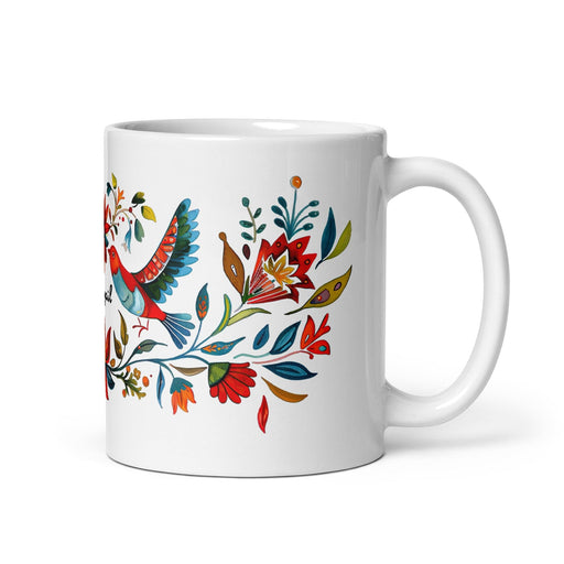 Abigail Exclusive Name Art Piece Home Office Work Coffee Mug Mexican Spanish Pride Gift Cup One-Of-A-Kind Calligraphy White Glossy Mug | A5 Mexicada 11 oz