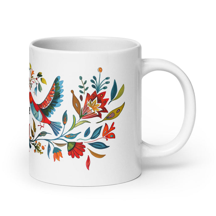 Abigail Exclusive Name Art Piece Home Office Work Coffee Mug Mexican Spanish Pride Gift Cup One-Of-A-Kind Calligraphy White Glossy Mug | A5 Mexicada 20 oz