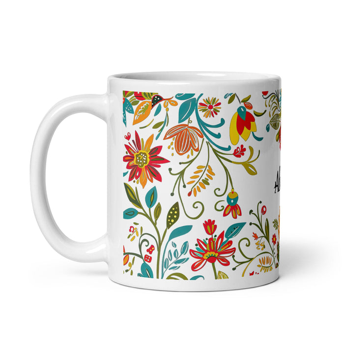 Abigail Exclusive Name Art Piece Home Office Work Coffee Mug Mexican Spanish Pride Gift Cup One - Of - A - Kind Calligraphy White Glossy Mug | A6 - Mexicada