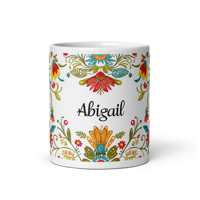 Abigail Exclusive Name Art Piece Home Office Work Coffee Mug Mexican Spanish Pride Gift Cup One - Of - A - Kind Calligraphy White Glossy Mug | A6 - Mexicada