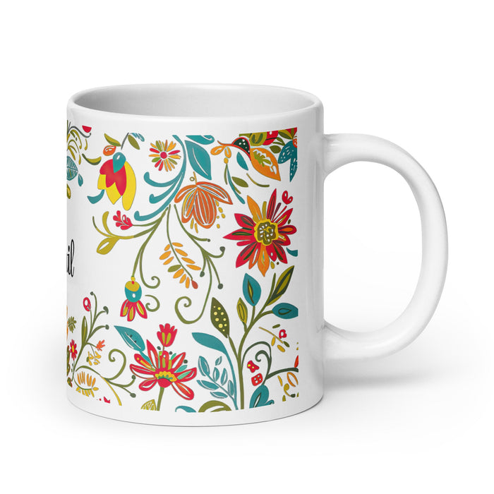 Abigail Exclusive Name Art Piece Home Office Work Coffee Mug Mexican Spanish Pride Gift Cup One - Of - A - Kind Calligraphy White Glossy Mug | A6 - Mexicada