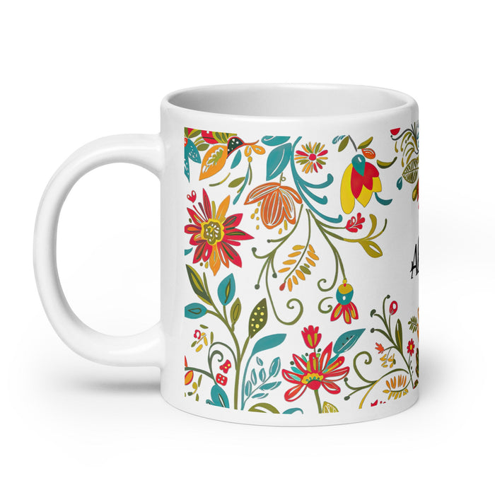 Abigail Exclusive Name Art Piece Home Office Work Coffee Mug Mexican Spanish Pride Gift Cup One - Of - A - Kind Calligraphy White Glossy Mug | A6 - Mexicada