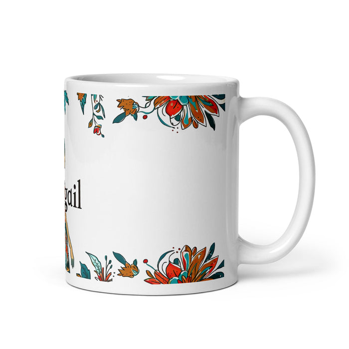 Abigail Exclusive Name Art Piece Home Office Work Coffee Mug Mexican Spanish Pride Gift Cup One - Of - A - Kind Calligraphy White Glossy Mug | A7 - Mexicada