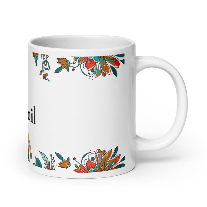 Abigail Exclusive Name Art Piece Home Office Work Coffee Mug Mexican Spanish Pride Gift Cup One - Of - A - Kind Calligraphy White Glossy Mug | A7 - Mexicada