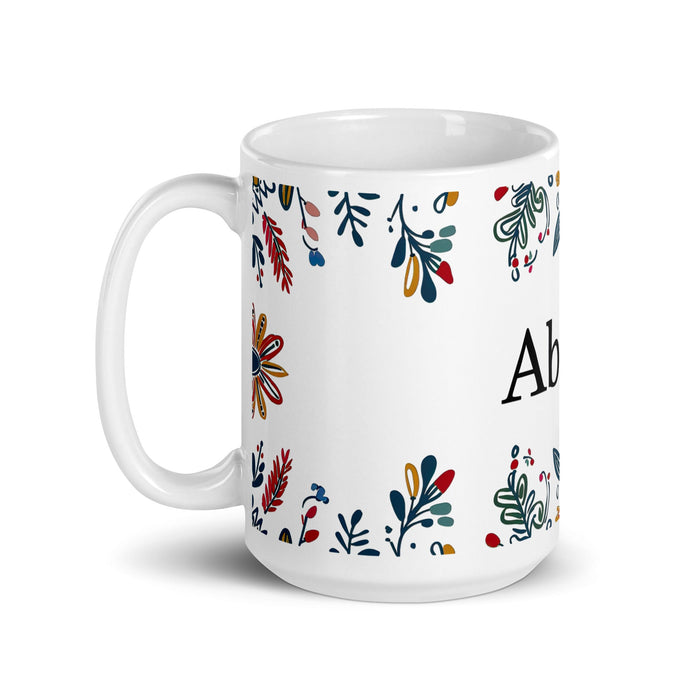 Abigail Exclusive Name Art Piece Home Office Work Coffee Mug Mexican Spanish Pride Gift Cup One - Of - A - Kind Calligraphy White Glossy Mug | A8 - Mexicada