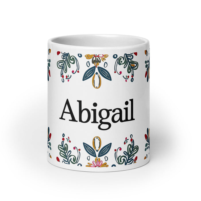 Abigail Exclusive Name Art Piece Home Office Work Coffee Mug Mexican Spanish Pride Gift Cup One - Of - A - Kind Calligraphy White Glossy Mug | A8 - Mexicada