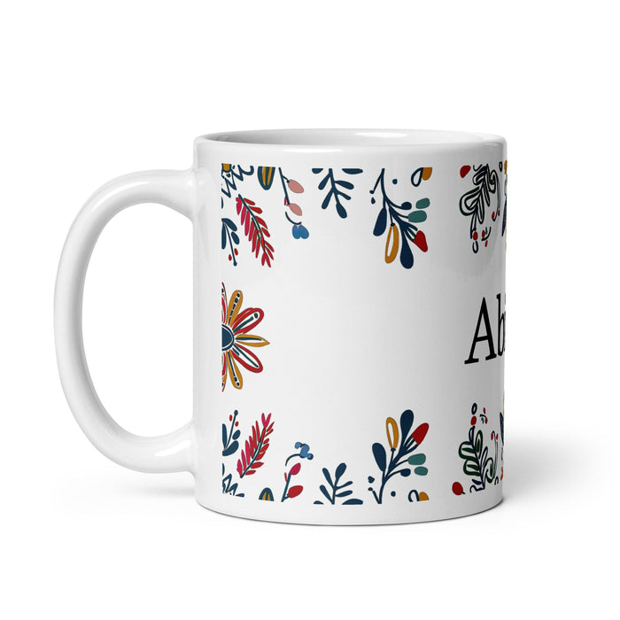 Abigail Exclusive Name Art Piece Home Office Work Coffee Mug Mexican Spanish Pride Gift Cup One - Of - A - Kind Calligraphy White Glossy Mug | A8 - Mexicada