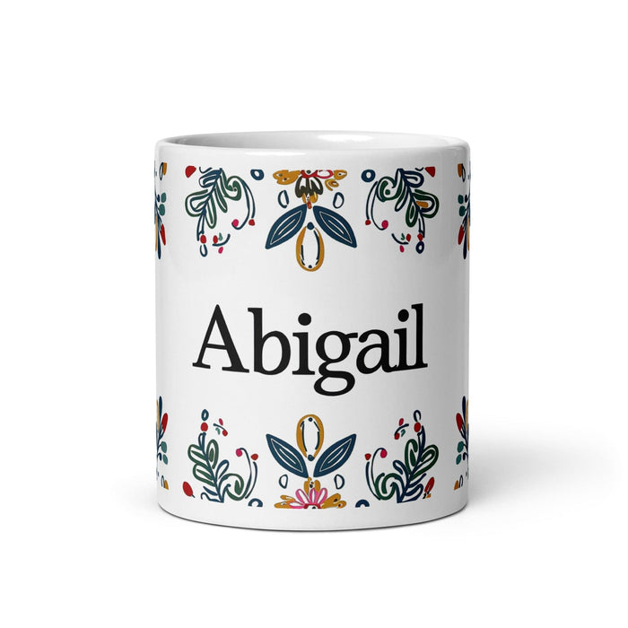 Abigail Exclusive Name Art Piece Home Office Work Coffee Mug Mexican Spanish Pride Gift Cup One-Of-A-Kind Calligraphy White Glossy Mug | A8 Mexicada