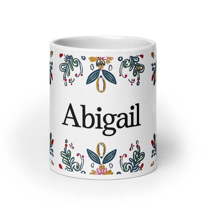 Abigail Exclusive Name Art Piece Home Office Work Coffee Mug Mexican Spanish Pride Gift Cup One-Of-A-Kind Calligraphy White Glossy Mug | A8 Mexicada