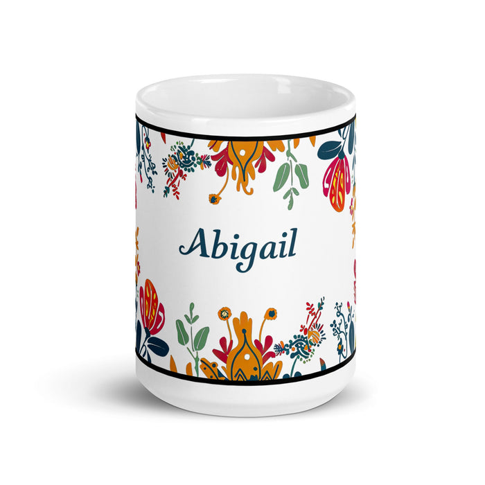 Abigail Exclusive Name Art Piece Home Office Work Coffee Mug Mexican Spanish Pride Gift Cup One - Of - A - Kind Calligraphy White Glossy Mug | A9 - Mexicada