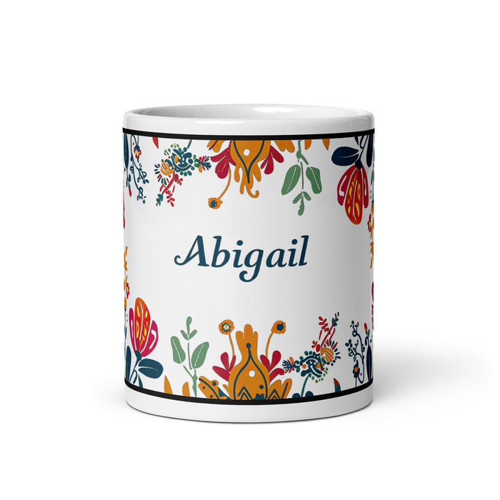 Abigail Exclusive Name Art Piece Home Office Work Coffee Mug Mexican Spanish Pride Gift Cup One - Of - A - Kind Calligraphy White Glossy Mug | A9 - Mexicada