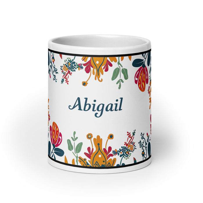 Abigail Exclusive Name Art Piece Home Office Work Coffee Mug Mexican Spanish Pride Gift Cup One - Of - A - Kind Calligraphy White Glossy Mug | A9 - Mexicada