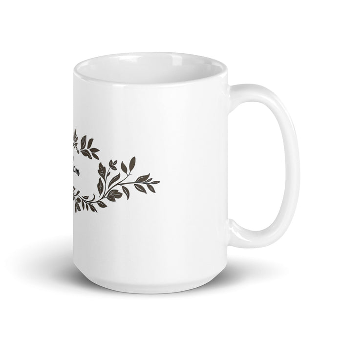 Abraham Exclusive Name Art Piece Home Office Work Coffee Mug Mexican Spanish Pride Gift Cup One - Of - A - Kind Calligraphy White Glossy Mug | A2 - Mexicada