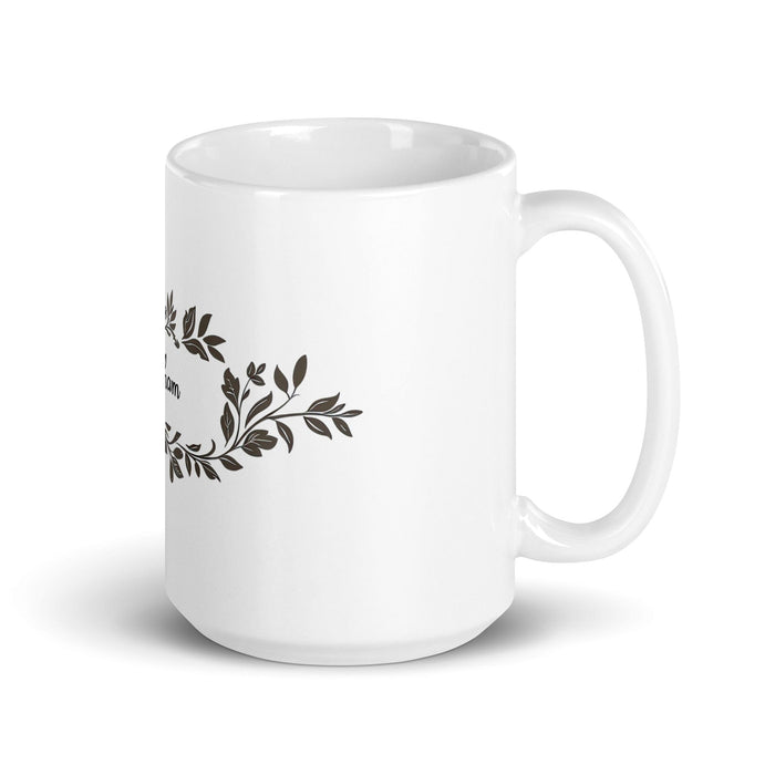 Abraham Exclusive Name Art Piece Home Office Work Coffee Mug Mexican Spanish Pride Gift Cup One-Of-A-Kind Calligraphy White Glossy Mug | A2 Mexicada 15 oz