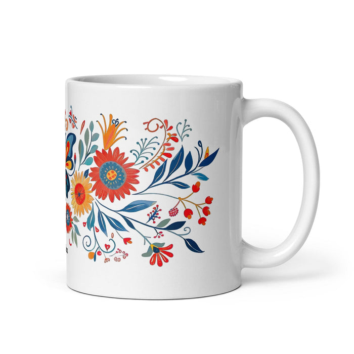 Abraham Exclusive Name Art Piece Home Office Work Coffee Mug Mexican Spanish Pride Gift Cup One-Of-A-Kind Calligraphy White Glossy Mug | A3 Mexicada 11 oz