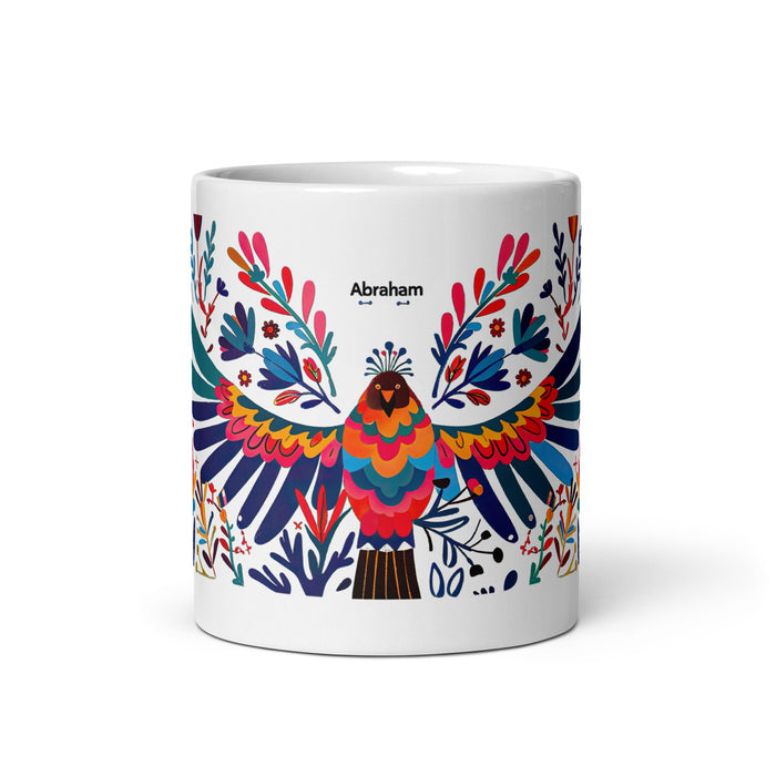 Abraham Exclusive Name Art Piece Home Office Work Coffee Mug Mexican Spanish Pride Gift Cup One - Of - A - Kind Calligraphy White Glossy Mug | A6 - Mexicada