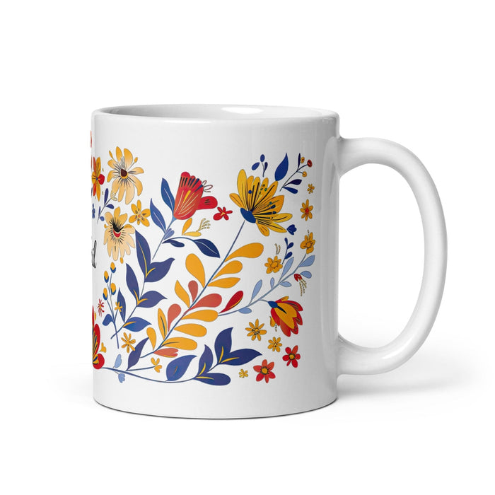 Abril Exclusive Name Art Piece Home Office Work Coffee Mug Mexican Spanish Pride Gift Cup One-Of-A-Kind Calligraphy White Glossy Mug | A10 Mexicada 11 oz