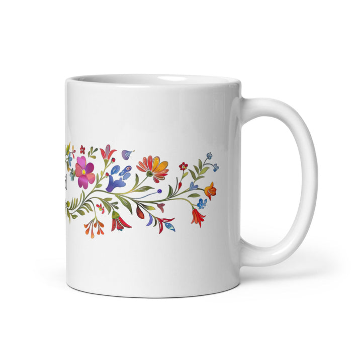 Abril Exclusive Name Art Piece Home Office Work Coffee Mug Mexican Spanish Pride Gift Cup One - Of - A - Kind Calligraphy White Glossy Mug | A11 - Mexicada