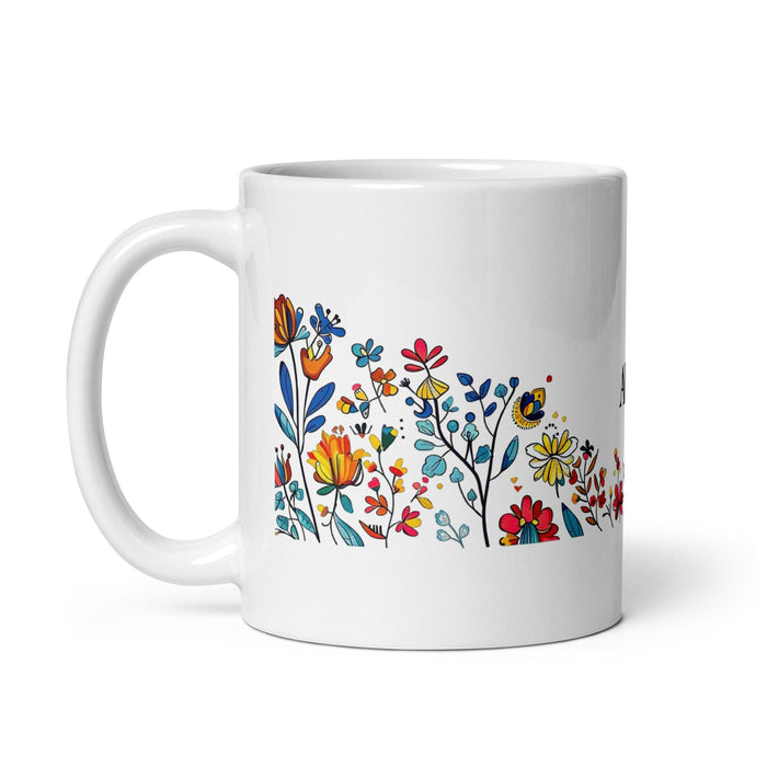 Abril Exclusive Name Art Piece Home Office Work Coffee Mug Mexican Spanish Pride Gift Cup One-Of-A-Kind Calligraphy White Glossy Mug | A12 Mexicada