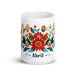 Abril Exclusive Name Art Piece Home Office Work Coffee Mug Mexican Spanish Pride Gift Cup One-Of-A-Kind Calligraphy White Glossy Mug | A13 Mexicada