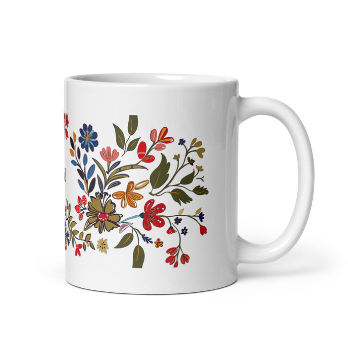 Abril Exclusive Name Art Piece Home Office Work Coffee Mug Mexican Spanish Pride Gift Cup One - Of - A - Kind Calligraphy White Glossy Mug | A15 - Mexicada