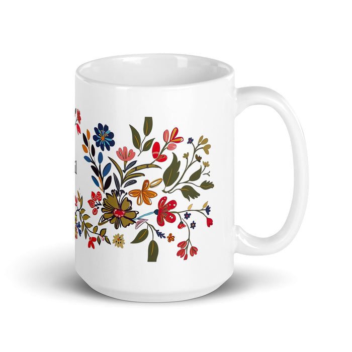 Abril Exclusive Name Art Piece Home Office Work Coffee Mug Mexican Spanish Pride Gift Cup One - Of - A - Kind Calligraphy White Glossy Mug | A15 - Mexicada